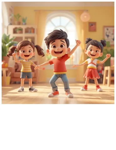Three kids dancing 