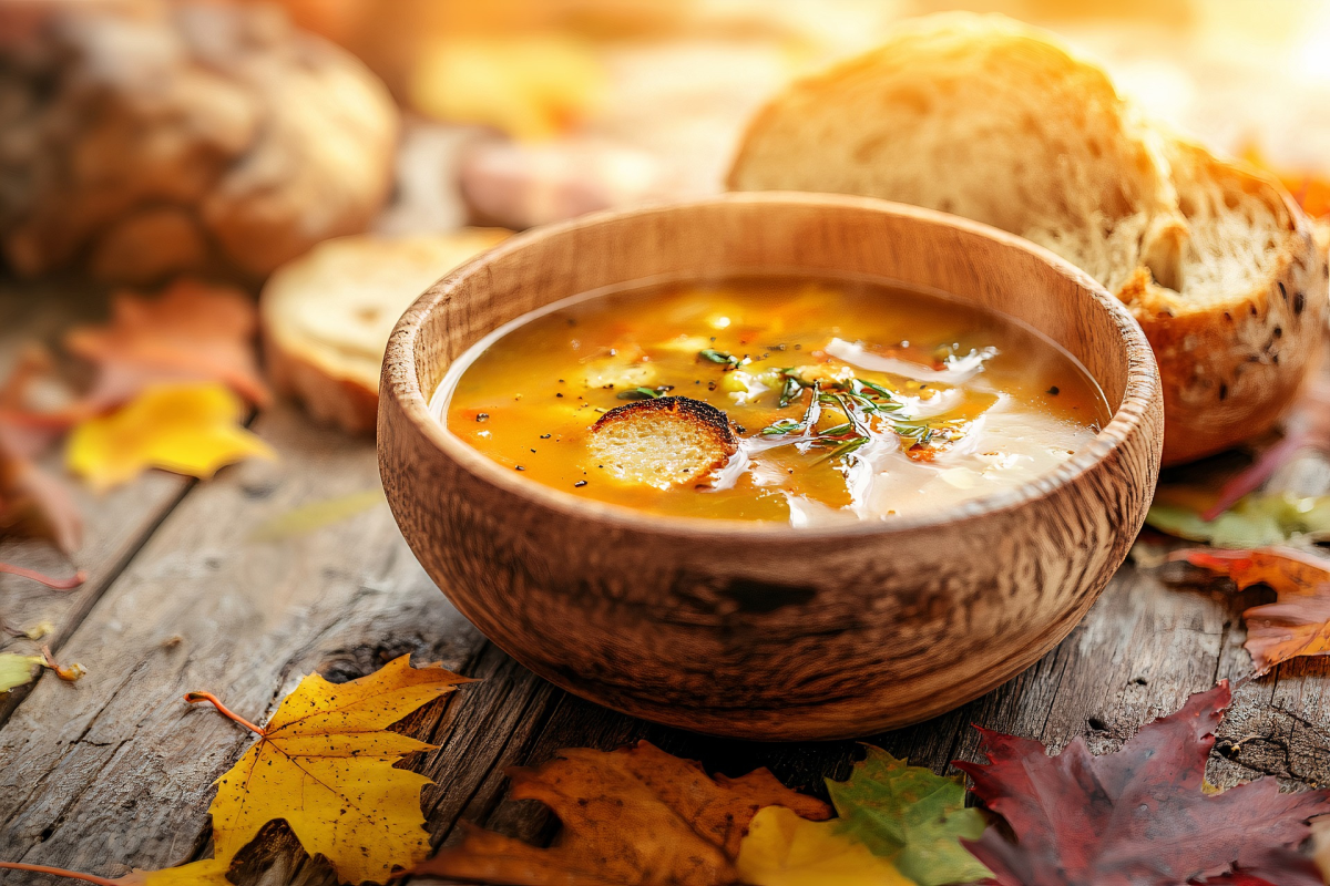Soup bowl with bread