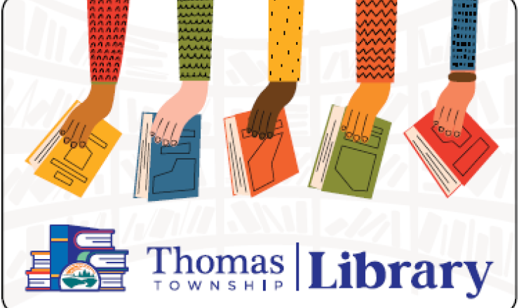 Thomas Township Library Card - Hands holding books