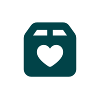 Donations box with heart on it