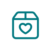 Donations box with heart on it